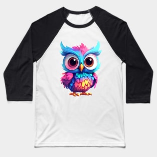 Cute rainbow owl. Sticker Clipart. Baseball T-Shirt